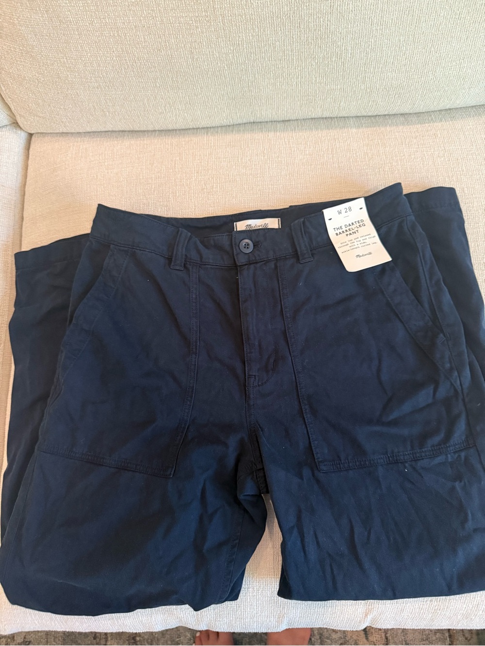 Madewell Darted Barrel Leg Pant NWT